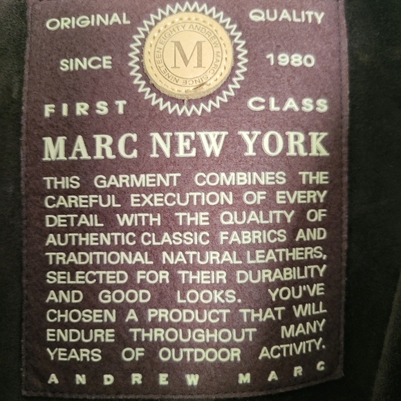 Vintage Marc New York Chocolate Brown Suede Jacket - Picture 4 of 8